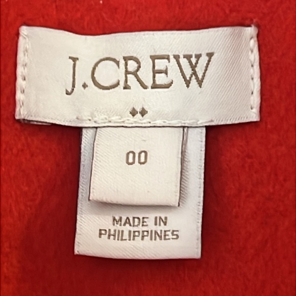 J Crew Wool Blend Double Breasted Pea Coat Red Gold Crested Buttons Size 00 XXS - Picture 9 of 12